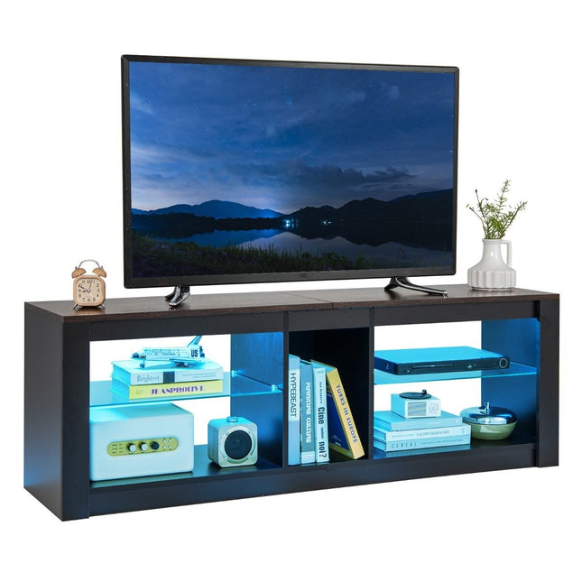 TV skříňka s LED osvětlením pro televizory do 65 palců. Moderní zábavní centrum