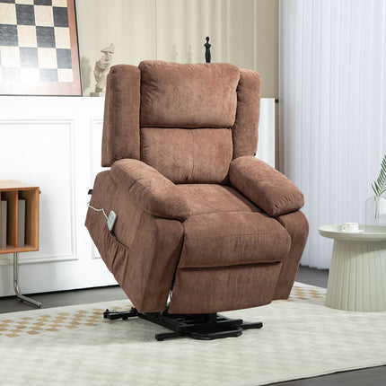 Electric reclining TV chair, 3 motors, light brown