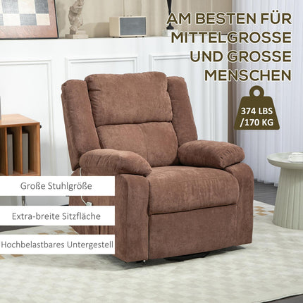 Electric reclining TV chair, 3 motors, light brown