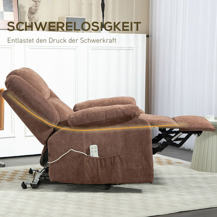 Electric reclining TV chair, 3 motors, light brown