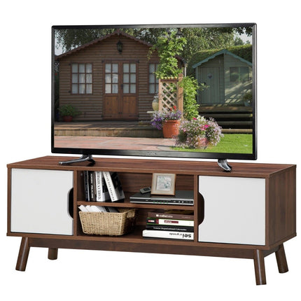 TV stolek TV skříňka dřevo pro televizory do 50" TV stolek s otevřenou policí bílý