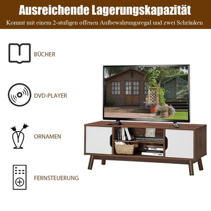 TV stolek TV skříňka dřevo pro televizory do 50" TV stolek s otevřenou policí bílý