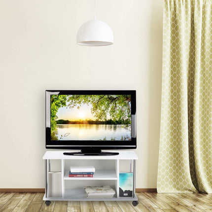 TV stůl bílý s kolečky