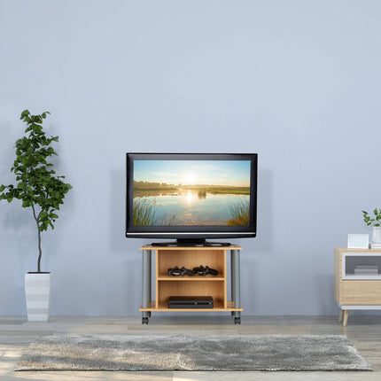 TV stůl s kolečky a 2 přihrádkami