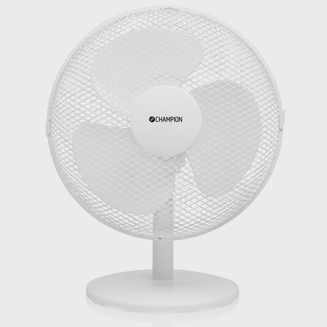 Stolní ventilátor 30 cm, bílý, 3 rychlosti, oscilační