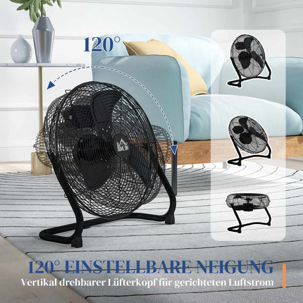 Elektrický stolní ventilátor, 3 rychlosti a naklápění 120°, černá