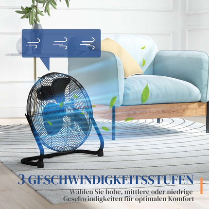 Elektrický stolní ventilátor, 3 rychlosti a naklápění 120°, černá