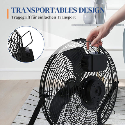 Elektrický stolní ventilátor, 3 rychlosti a naklápění 120°, černá