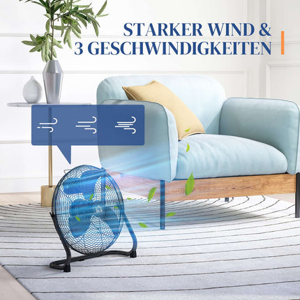 Elektrický stolní ventilátor, 4 rychlosti, nastavitelný úhel 120°, černá
