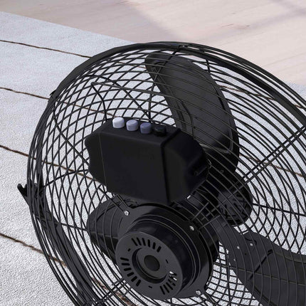 Elektrický stolní ventilátor, 4 rychlosti, nastavitelný úhel 120°, černá