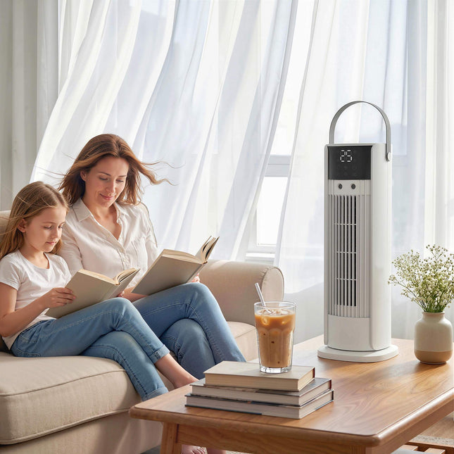 Stolní ventilátor s mlžením, 3 rychlosti, oscilace 90°, časovač