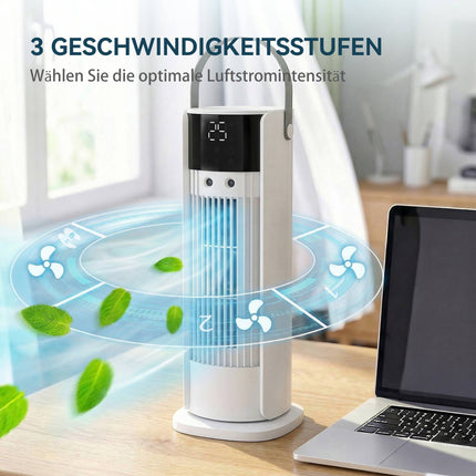 Stolní ventilátor s mlžením, 3 rychlosti, oscilace 90°, časovač