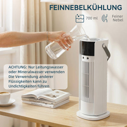 Stolní ventilátor s mlžením, 3 rychlosti, oscilace 90°, časovač