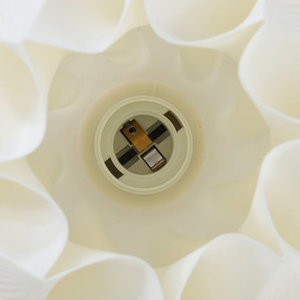 LED stolní lampa s 3D květinovým stínidlem, bílá