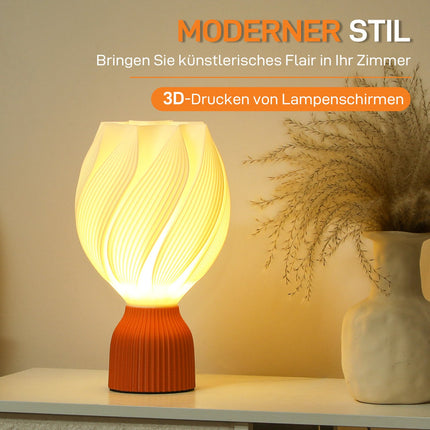 LED stolní lampa s 3D květinovým stínidlem, bílá
