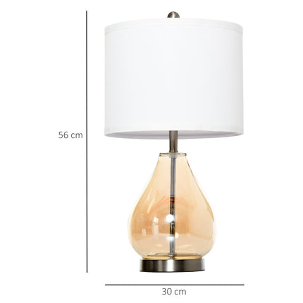 Sada 2 ks nočních lamp – sklo, len, objímka E27
