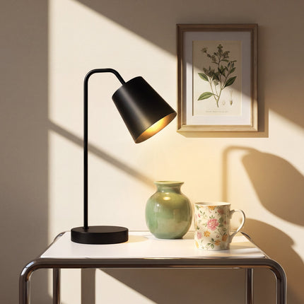 Stolní lampa sada 2 ks, černá ocel, USB-A/USB-C, E27