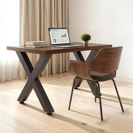 Table Legs, X-Frame Steel, 750 x 600 mm, 2 Pack, Black