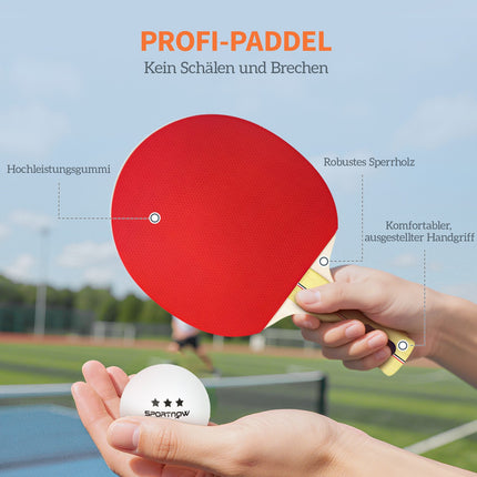 Sada na stolní tenis: 4 pálky, 8 míčků, taška