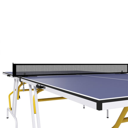 Skládací stůl na stolní tenis se síťkou, pálkami a míčky – modrá