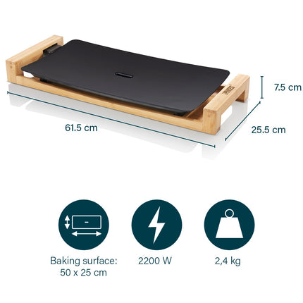 Stolní gril Table Chef Pure černý bambus 50X25