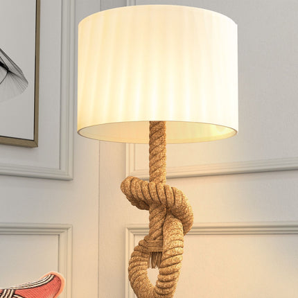 LED stolní lampa, USB nabíjecí, patice E27, kov a len