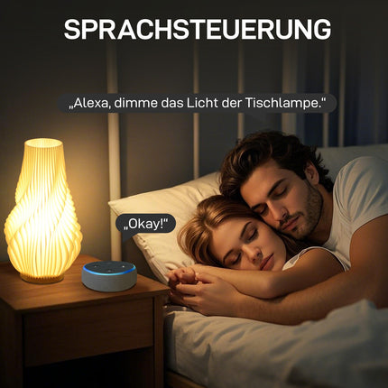 Chytrá LED stolní lampa - 3D květinový displej, stmívatelná, chytré ovládání