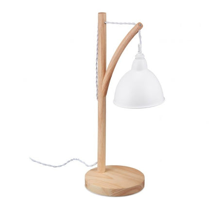 Stolní lampa ze dřeva a kovu