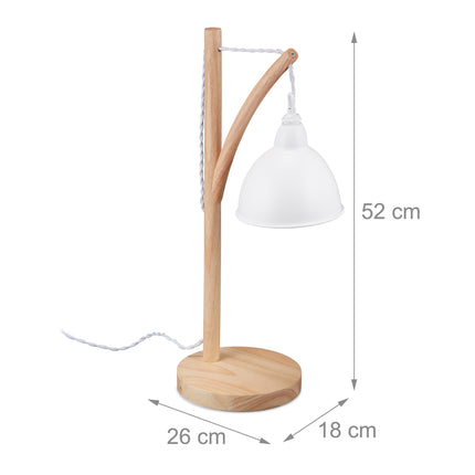 Stolní lampa ze dřeva a kovu