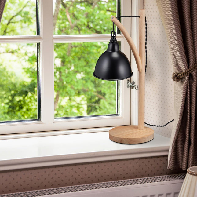 Stolní lampa ze dřeva a kovu