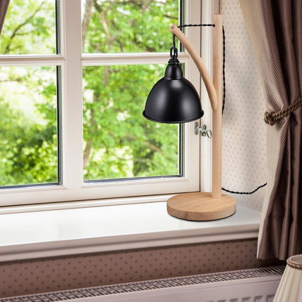 Stolní lampa ze dřeva a kovu