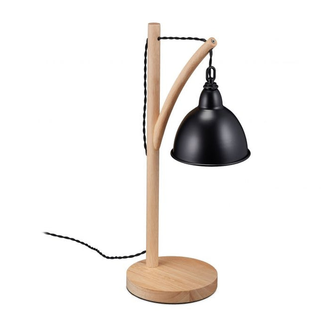 Stolní lampa ze dřeva a kovu
