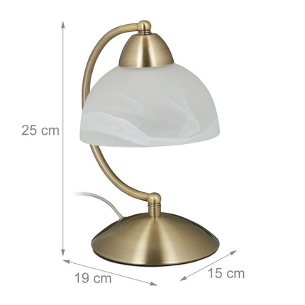 Stolní lampa s dotykovou funkcí skleněné stínítko