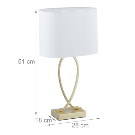 Stolní lampa s látkovým stínítkem zlatá