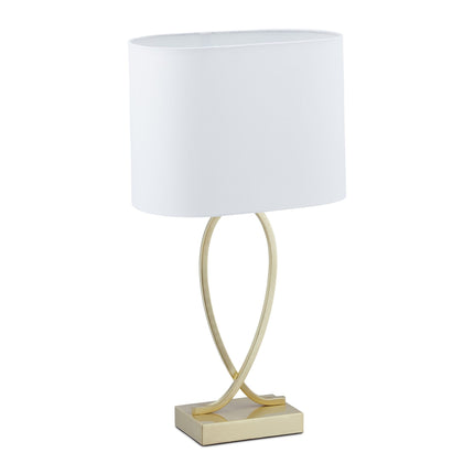 Stolní lampa s látkovým stínítkem zlatá