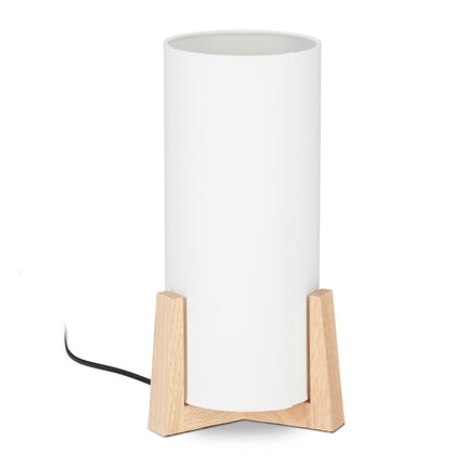 Stolní lampa s dřevěnou podstavou