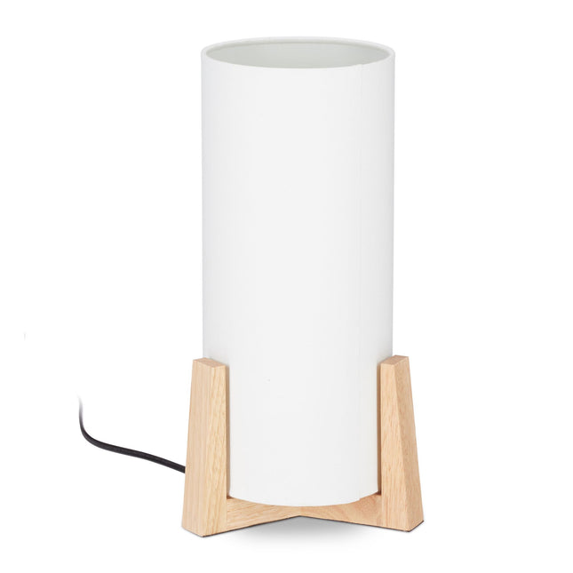 Stolní lampa s dřevěnou podstavou