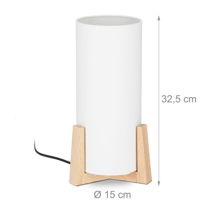 Stolní lampa s dřevěnou podstavou