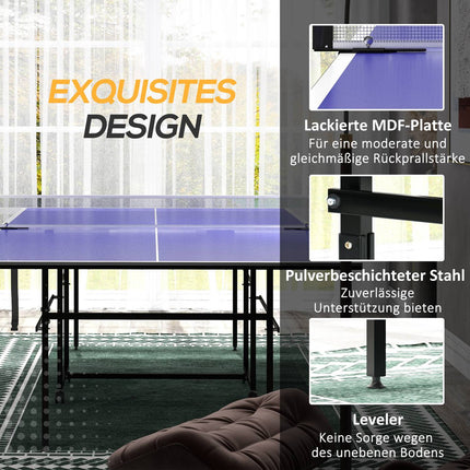Outdoor & indoor folding table tennis table with wheels