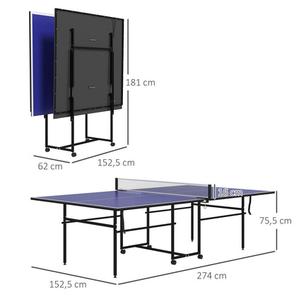 Outdoor & indoor folding table tennis table with wheels