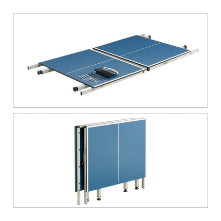 Table tennis table for indoor use in blue