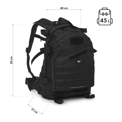 Taktischer Rucksack, Schwarz, 45L Fassungsvermögen