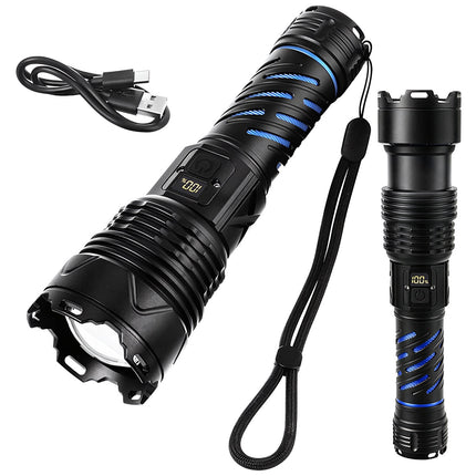 Taktische LED-Taschenlampe 1500lm, wiederaufladbar, wasserdicht
