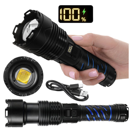 Taktische LED-Taschenlampe 1500lm, wiederaufladbar, wasserdicht