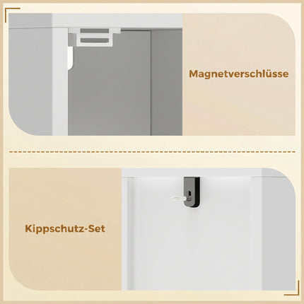 Tall Bathroom Cabinet with Drawer, Adjustable Shelves, White 20x20x185 cm