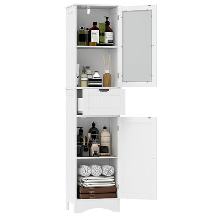 Tall Floor Storage Cabinet, 2 Doors, 1 Drawer, MDF, 67"