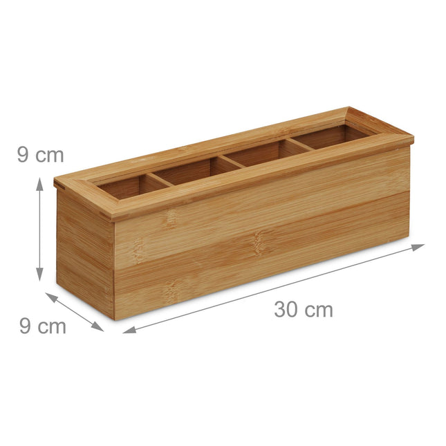Teask in bamboo 4 compartments
