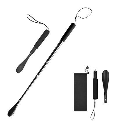 Teleskopická lžíce na boty, 39–91 cm, hliník, černá
