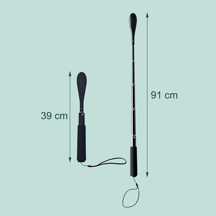 Teleskopická lžíce na boty, 39–91 cm, hliník, černá