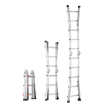 Telescoping A-Frame Ladder, 9.5 Ft Aluminum, 330 Lb Load